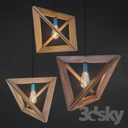Wooden lamps Pendant light 3D Models 