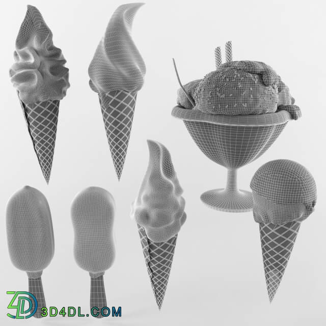 Food and drinks - Ice cream _7 species_ 7 flavors_.