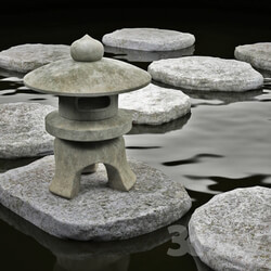 Other architectural elements - Chinese lantern_ stones 