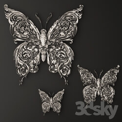 Stucco butterfly decor. 3D Models 