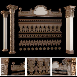 Decorative plaster - The pediment_ columns_ friezes 