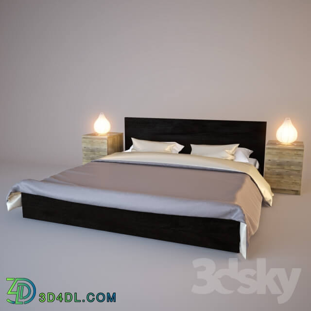 Bed Bed IKEA nightstand and lamp