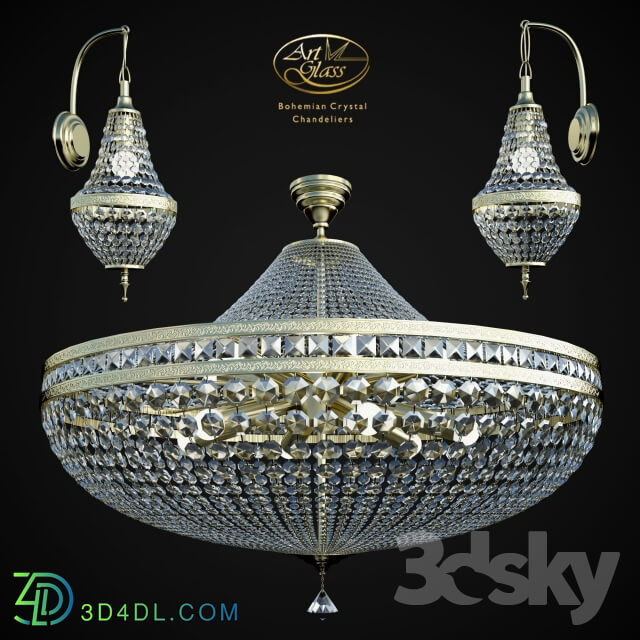 Crystal chandelier with lamps Art Glass