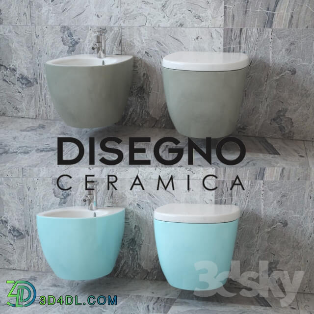 Toilet and Bidet - DISEGNO Caramica WEG _WC_