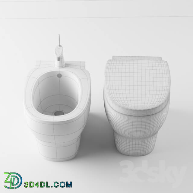 Suspended toilet and bidet Laufen Mimo