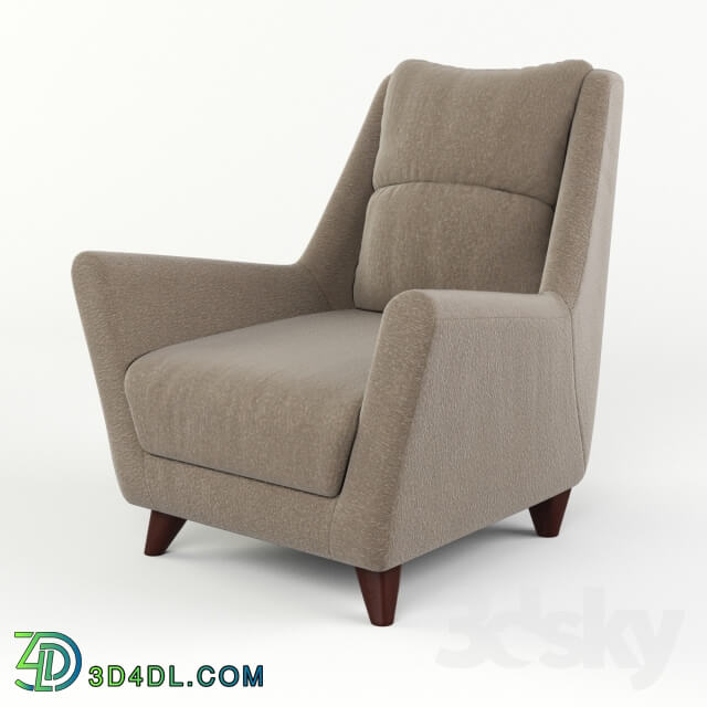 Arm chair - Armchair with upholstered headboard