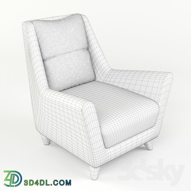 Arm chair - Armchair with upholstered headboard