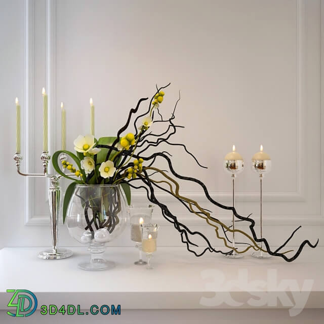 decorative set with branches