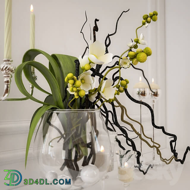 decorative set with branches