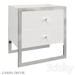 Sideboard _ Chest of drawer - TABLE WITH 2 DRAWERS WHITE _ CHROME KFG104 Garda Decor 