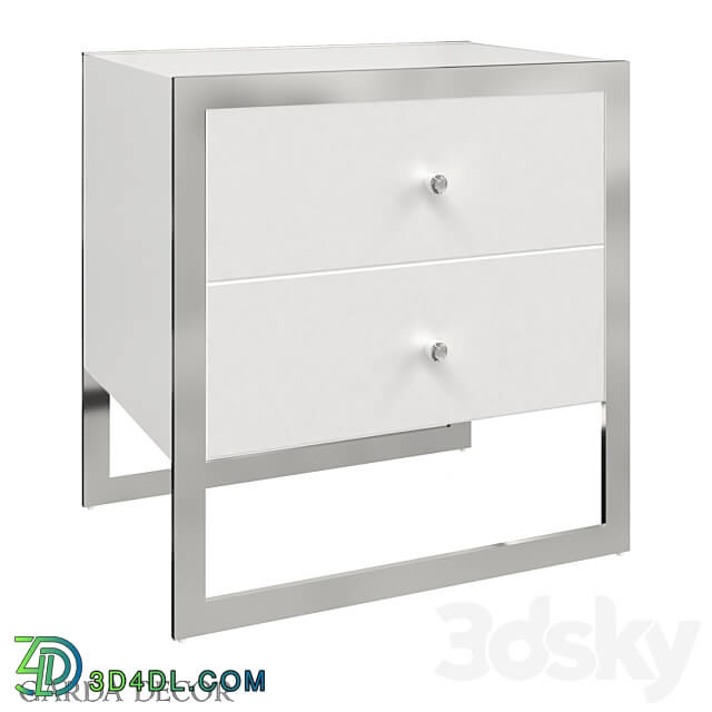 Sideboard _ Chest of drawer - TABLE WITH 2 DRAWERS WHITE _ CHROME KFG104 Garda Decor