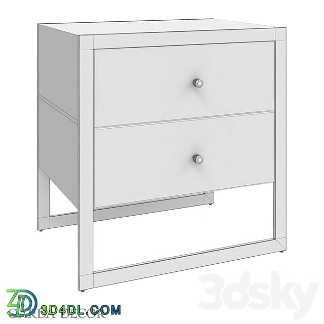 Sideboard _ Chest of drawer - TABLE WITH 2 DRAWERS WHITE _ CHROME KFG104 Garda Decor