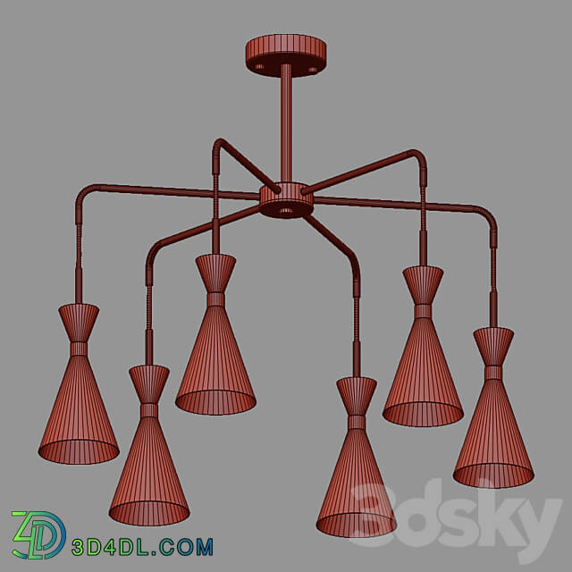 OM Chandelier with metal shades Bogate 39 s 316 6 Glustin Pendant light 3D Models 3DSKY