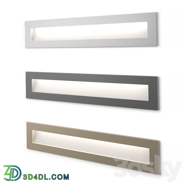 Recessed rectangular LED luminaire for stairs and steps illumination Integrator IT 773 3D Models 3DSKY