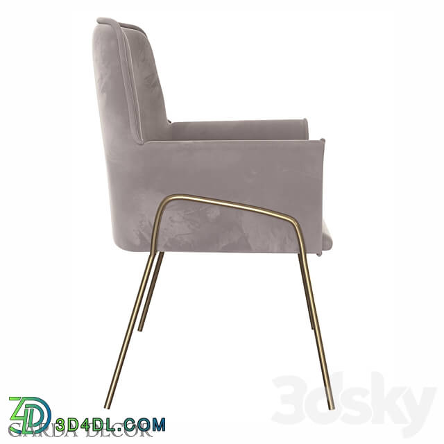 Armchair Velor Light Gray with Metal LEGS 30C 1127 Z GRE Garda Decor 3D Models 3DSKY