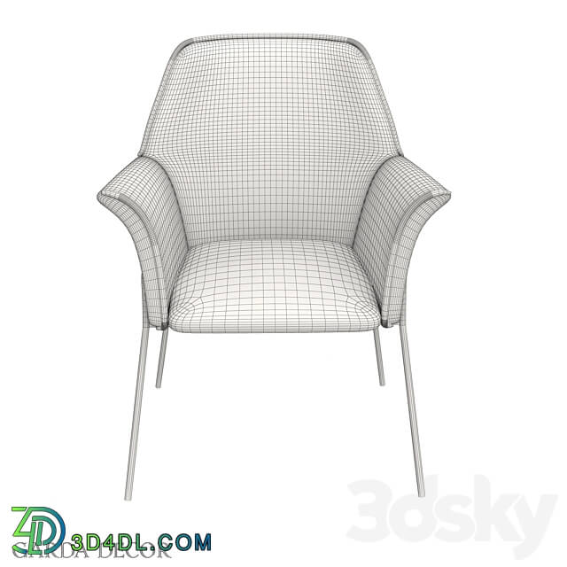 Armchair Velor Light Gray with Metal LEGS 30C 1127 Z GRE Garda Decor 3D Models 3DSKY