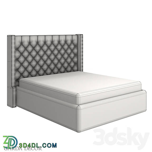 LOUISIANA BED WITH LIFTING MECHANISM AND LINEN BOX GRAY LOUISIANA1К 160M Vel08 Garda Decor Bed 3D Models 3DSKY
