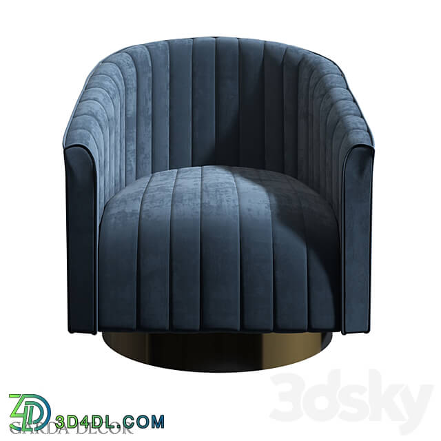 Rotating Chair Blue Velor 48MY W2588 LTB GO Garda Decor 3D Models 3DSKY