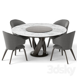group with round table virtuos D 160 OM Table Chair 3D Models 3DSKY 