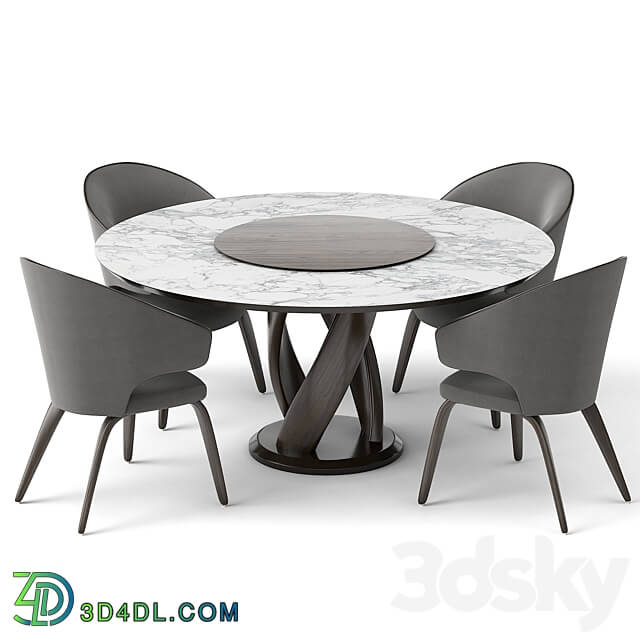 group with round table virtuos D 160 OM Table Chair 3D Models 3DSKY