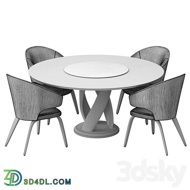 group with round table virtuos D 160 OM Table Chair 3D Models 3DSKY