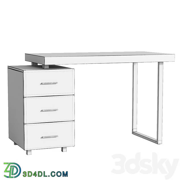 Ashby desk white chrome walnut black 3D Models 3DSKY