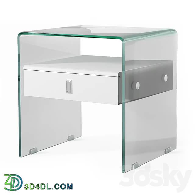 Side table Glasper walnut white lacquered Dressing table 3D Models 3DSKY