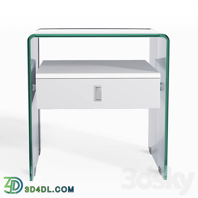 Side table Glasper walnut white lacquered Dressing table 3D Models 3DSKY