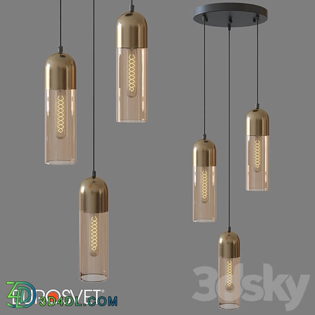 OM Pendant lamp Eurosvet 50180 3 amber Airon Pendant light 3D Models 3DSKY