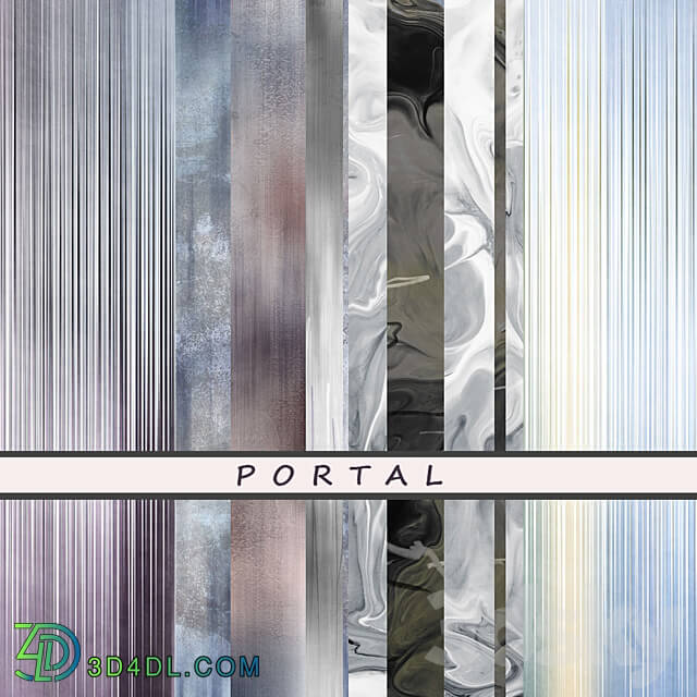 Designer wallpaper PORTAL pack 3 3D Models 3DSKY