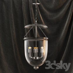 Ceiling light - Flamant ruford glass 6 lamps chandelier 
