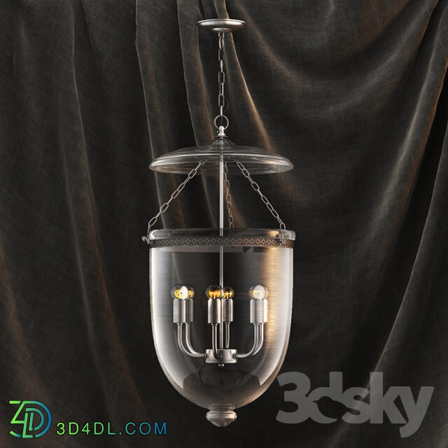 Ceiling light - Flamant ruford glass 6 lamps chandelier