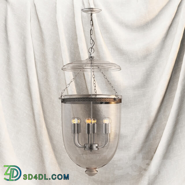 Ceiling light - Flamant ruford glass 6 lamps chandelier