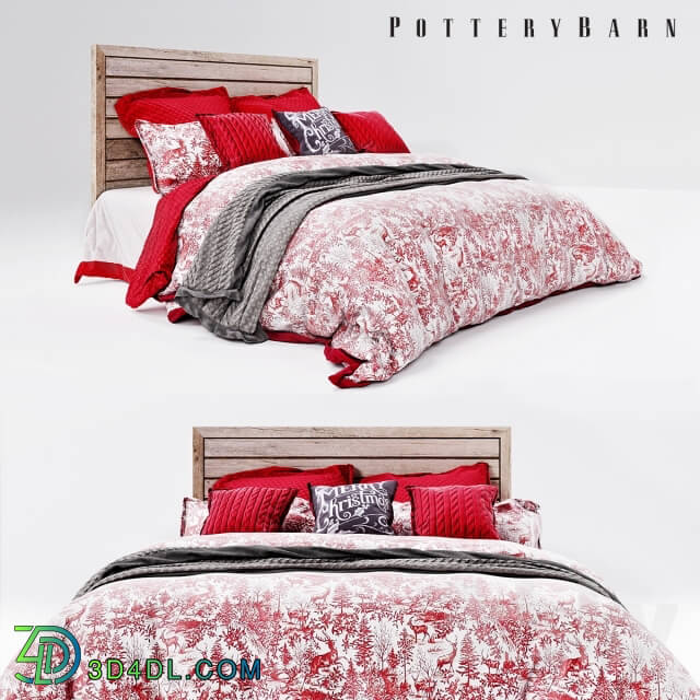 Bed Pottery barn alpine toile bedding set