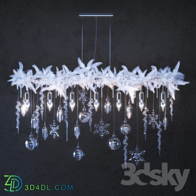 The chandelier in the Christmas decoration