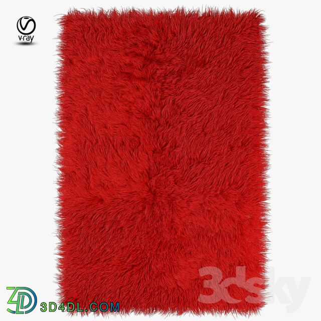 Carpets - Red carpet with long pile