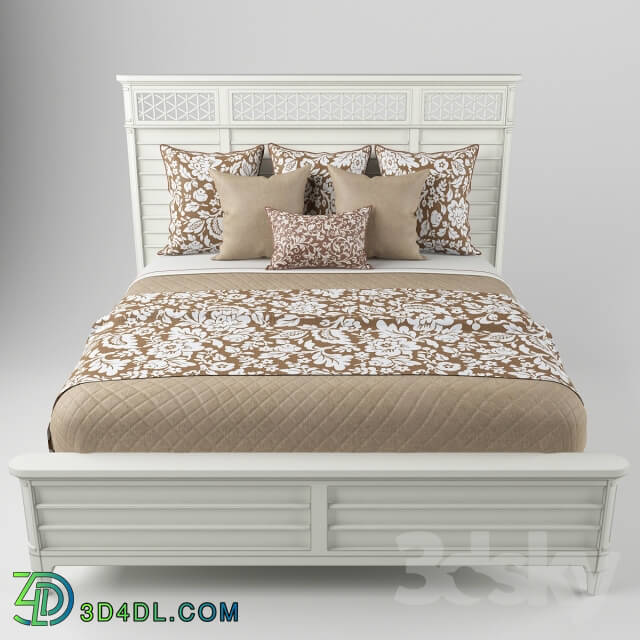 Bed Wood Panel Bed in Parchment 451 23 40