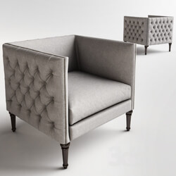 Aldridge Jeremy Burton Pine Adelle Parisian Maxim Nail Button Tufted Armchair 