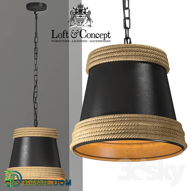 Black amp Hemp Pendant Lamp Suspension