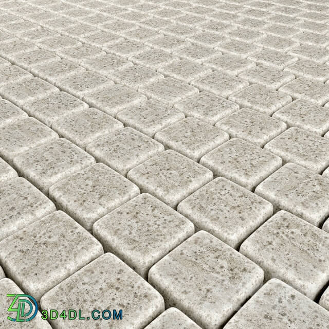 Other architectural elements - Square white cobbles