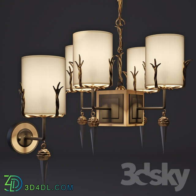 Chandelier and sconces Diego. Pendant light 3D Models