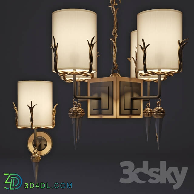 Chandelier and sconces Diego. Pendant light 3D Models