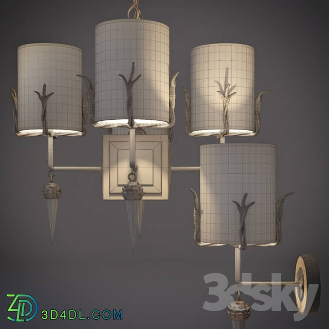 Chandelier and sconces Diego. Pendant light 3D Models