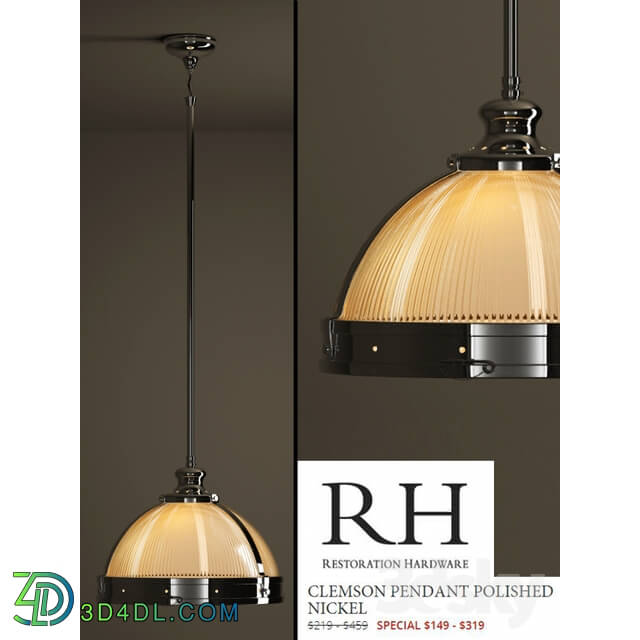 Ceiling light - CLEMSON PENDANT POLISHED NICKEL