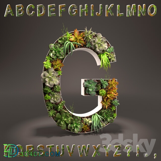 Plant - Alphabet made of sedum - alphabet from sedum