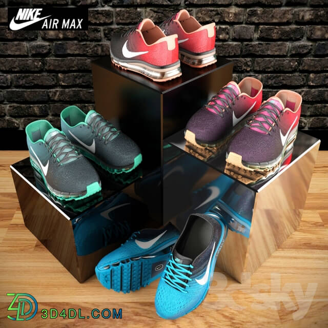 Clothes and shoes - Low poly sneakers Nike Air Max