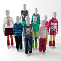 Clothes and shoes - Children mannequins abstract 