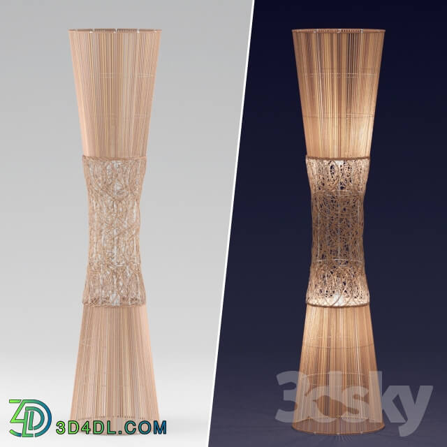 Rattan floor lamp