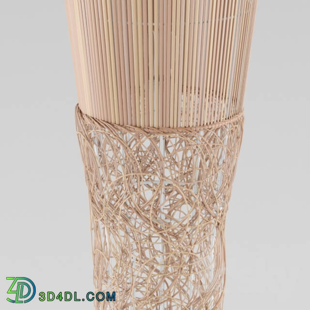 Rattan floor lamp