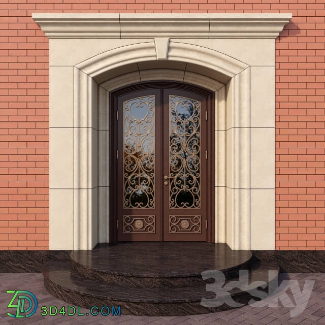 Doors - Steel entrance door with wrought reshetkoy_03